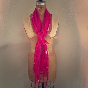 coldwater creek gauze fish block print scarf